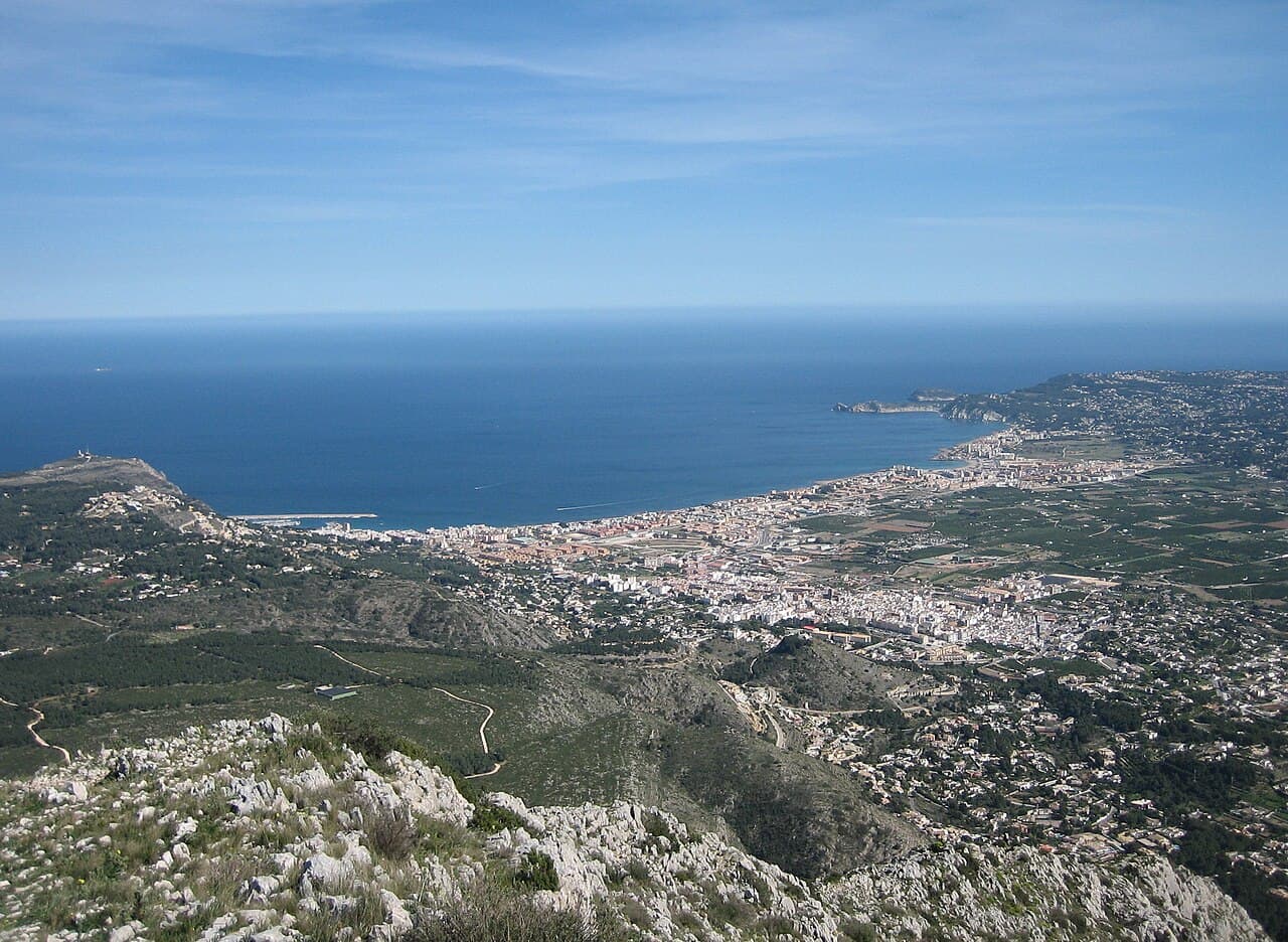 Uitzicht op Jávea vanaf de afdaling van de Montgó
